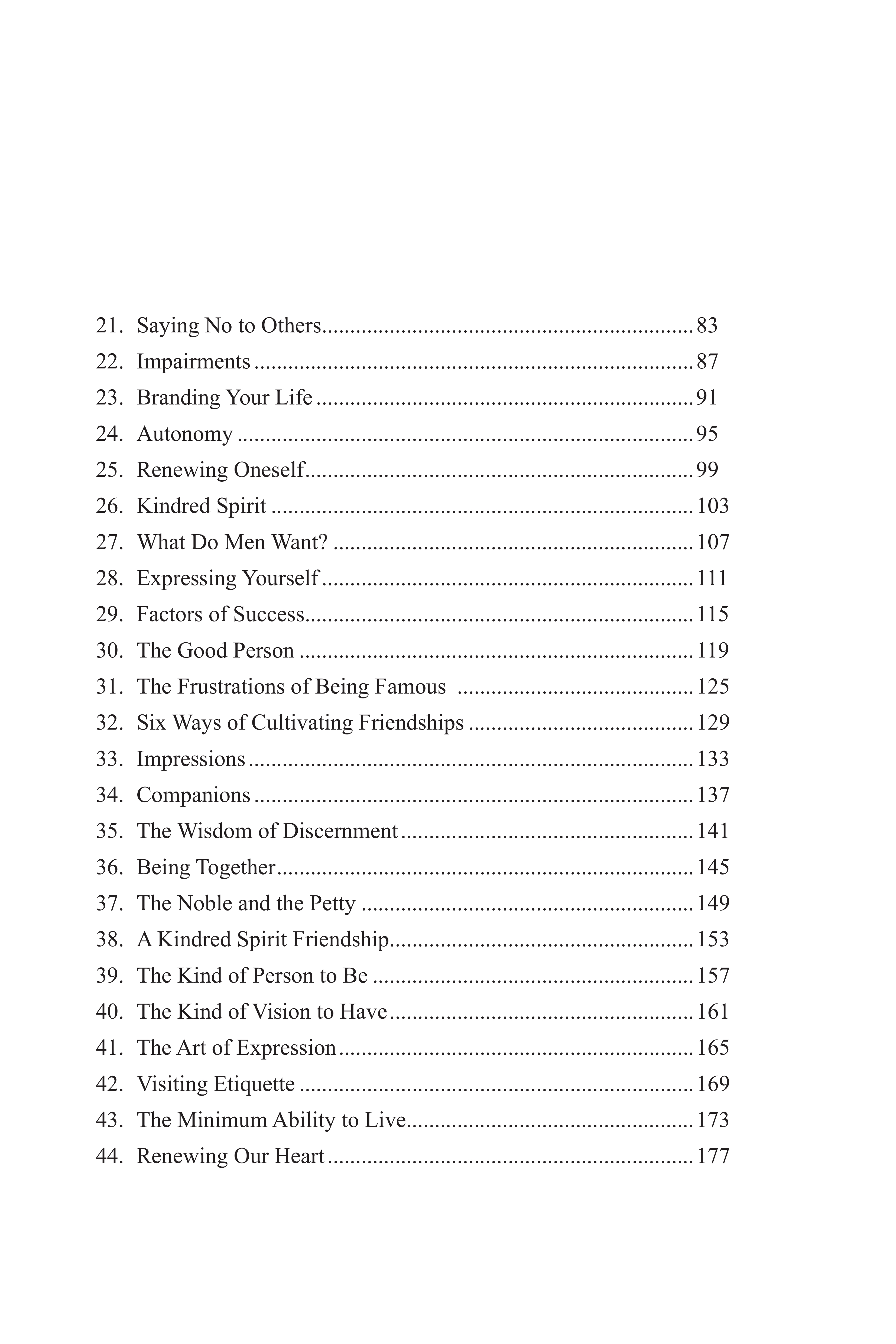 《人間萬事》英文版第一冊收錄五十九篇短文，內容涵蓋人生百態，探索人類情感的起伏、道德的複雜、善惡的對照，以及家庭、社會、宇宙、生命等多層次課題。