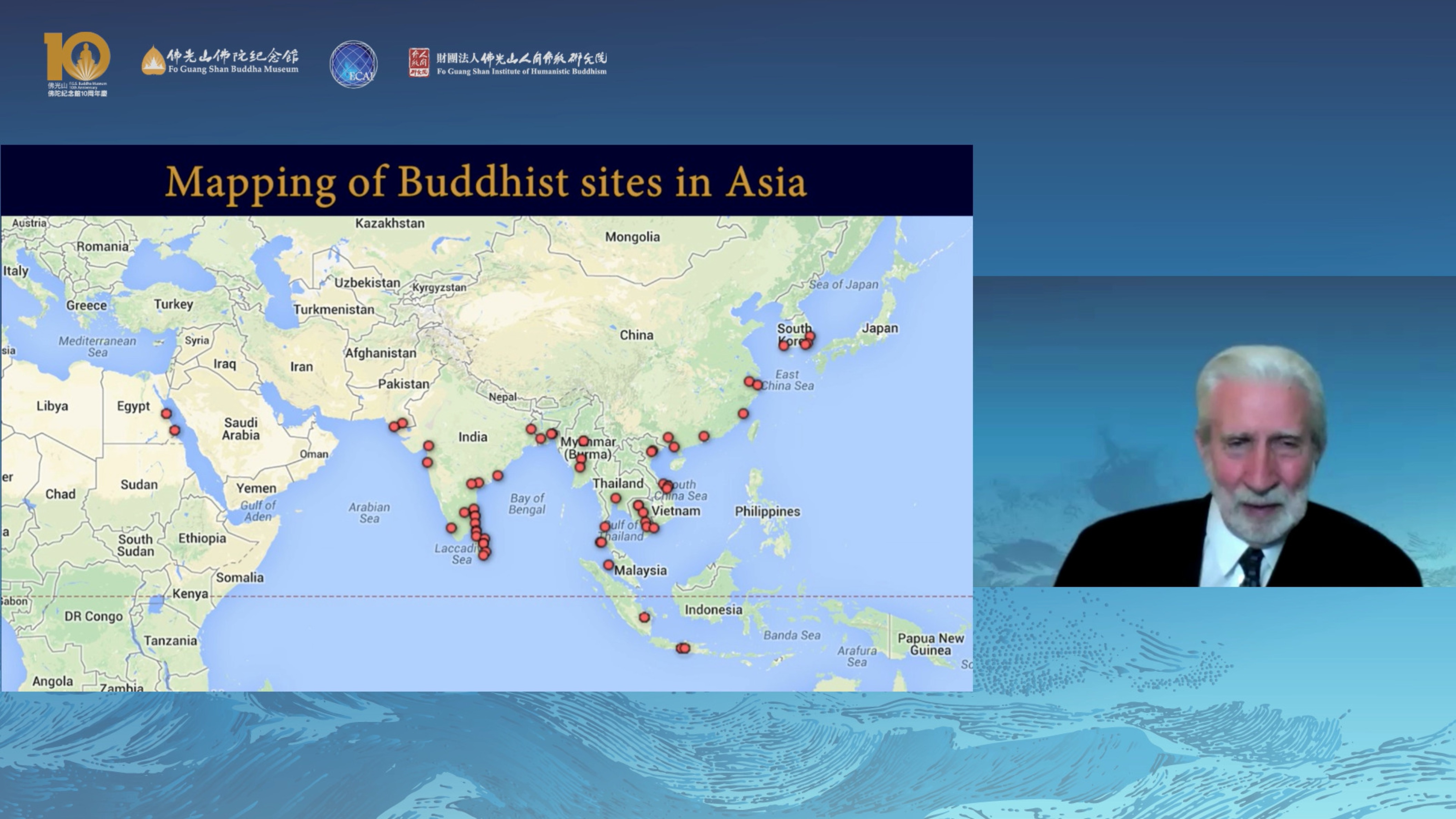 The Archaeological Institute of India fieldwork teams and the Atlas of Maritime Buddhism project staff used GPS tools to map the precise location of Buddhist sites across Asia, clearly showing Buddhist artifacts clustering along the coasts. The Archaeological Institute of India fieldwork teams and the Atlas of Maritime Buddhism project staff used GPS tools to map the precise location of Buddhist sites across Asia, clearly showing Buddhist artifacts clustering along the coasts.
